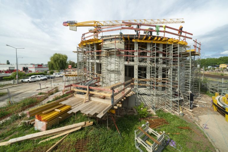 Chantier construction parking à la gare de Molsheim - Sotravest