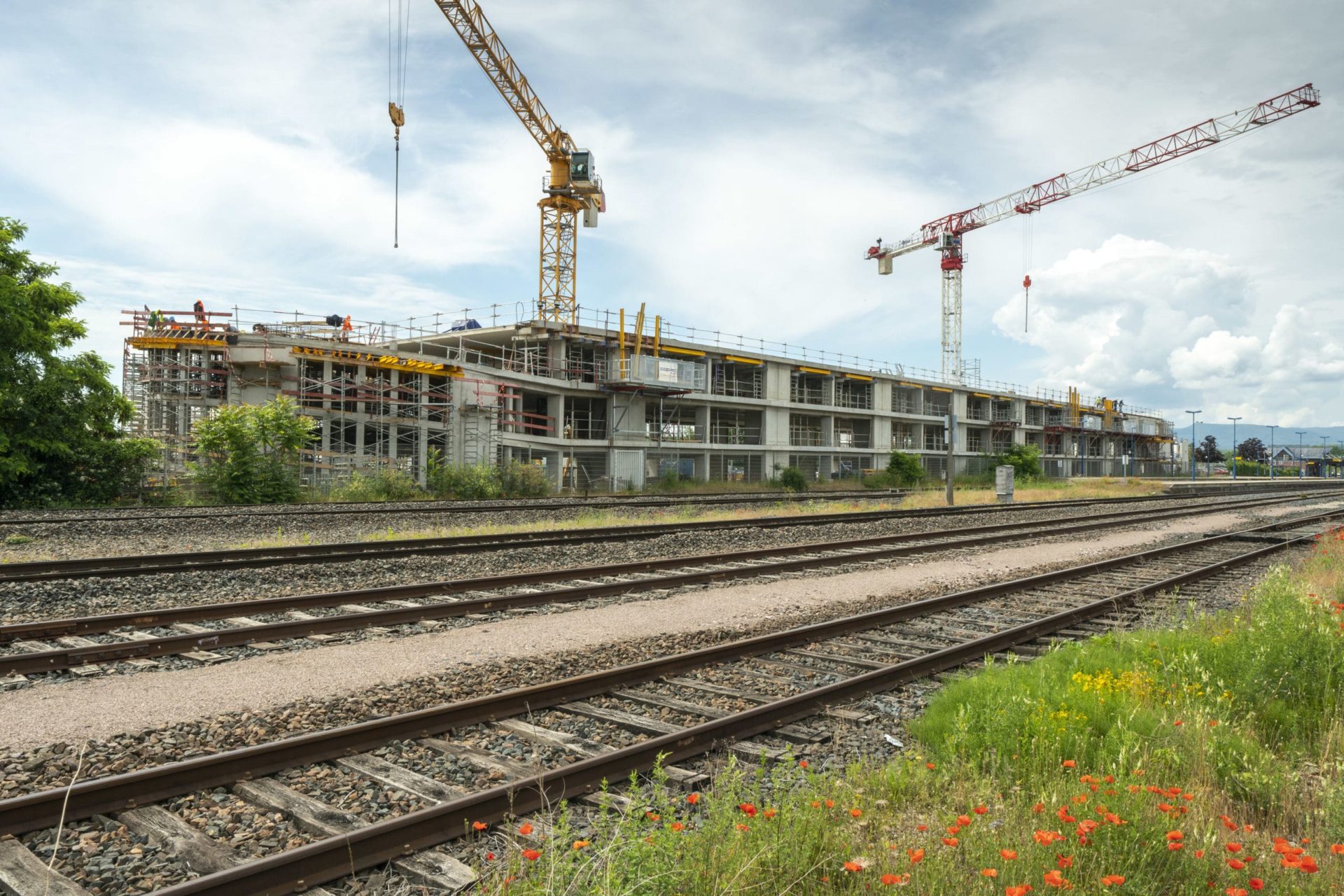 Prise vue de travaux Parking à la gare de Molsheim - Sotravest